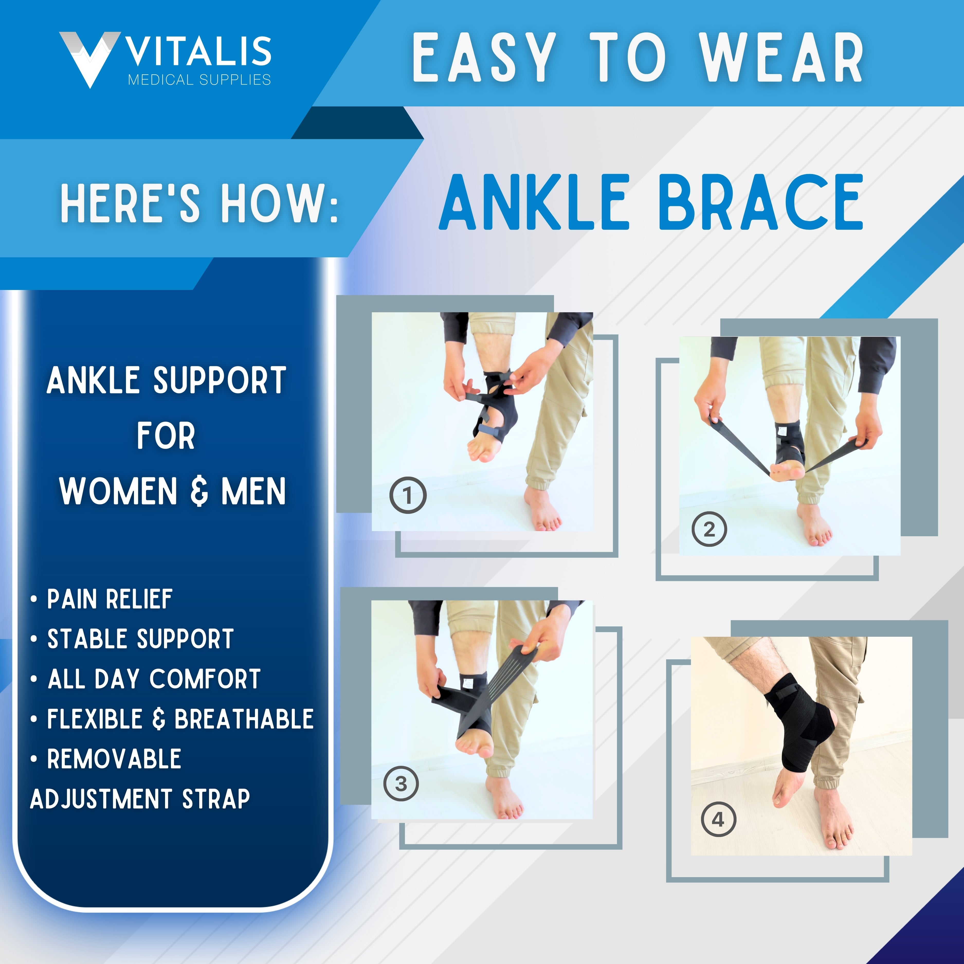 Vitalis Ankle Brace | Professional-Grade Ankle Support & Stability