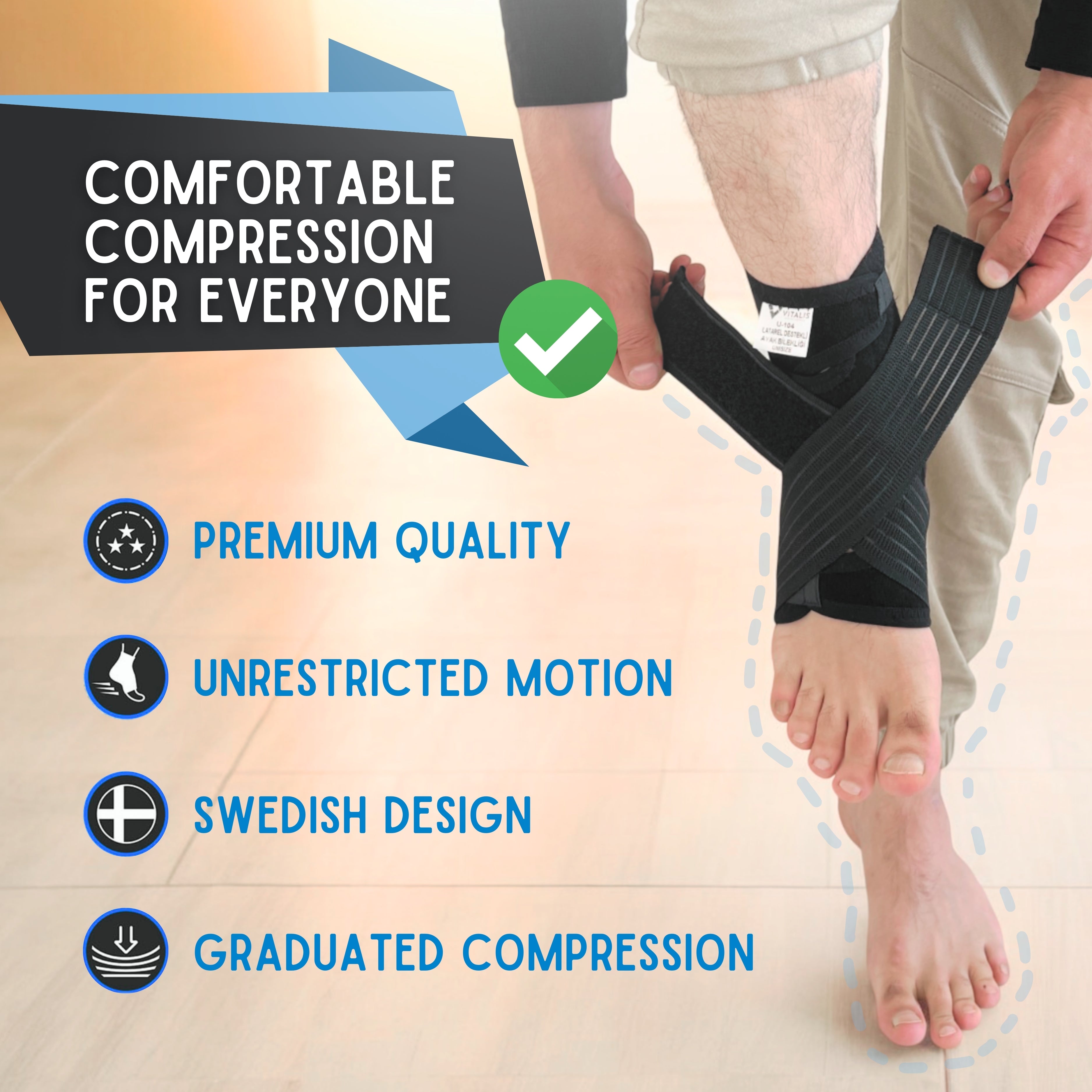 Vitalis Ankle Brace | Professional-Grade Ankle Support & Stability