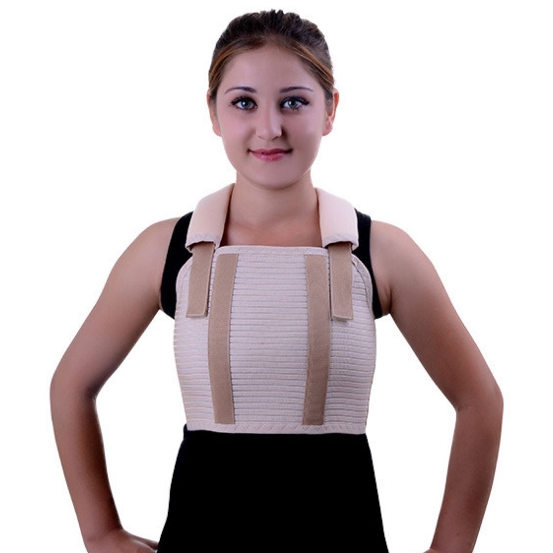 Breathable Rib Belt with Steel Support for Chest and Sternum