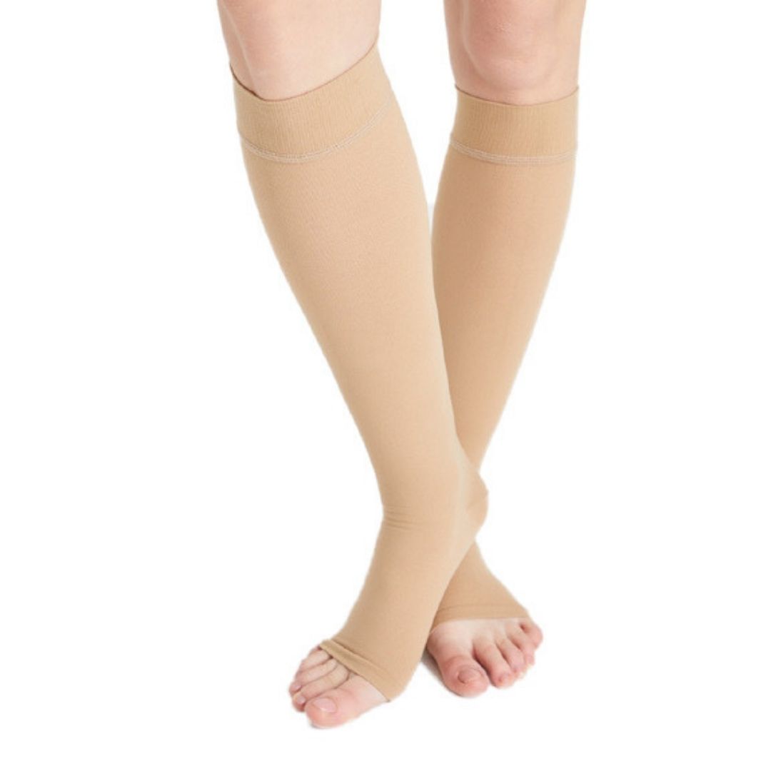 Lower Knee Compression Socks with Open/Closed Toe Options